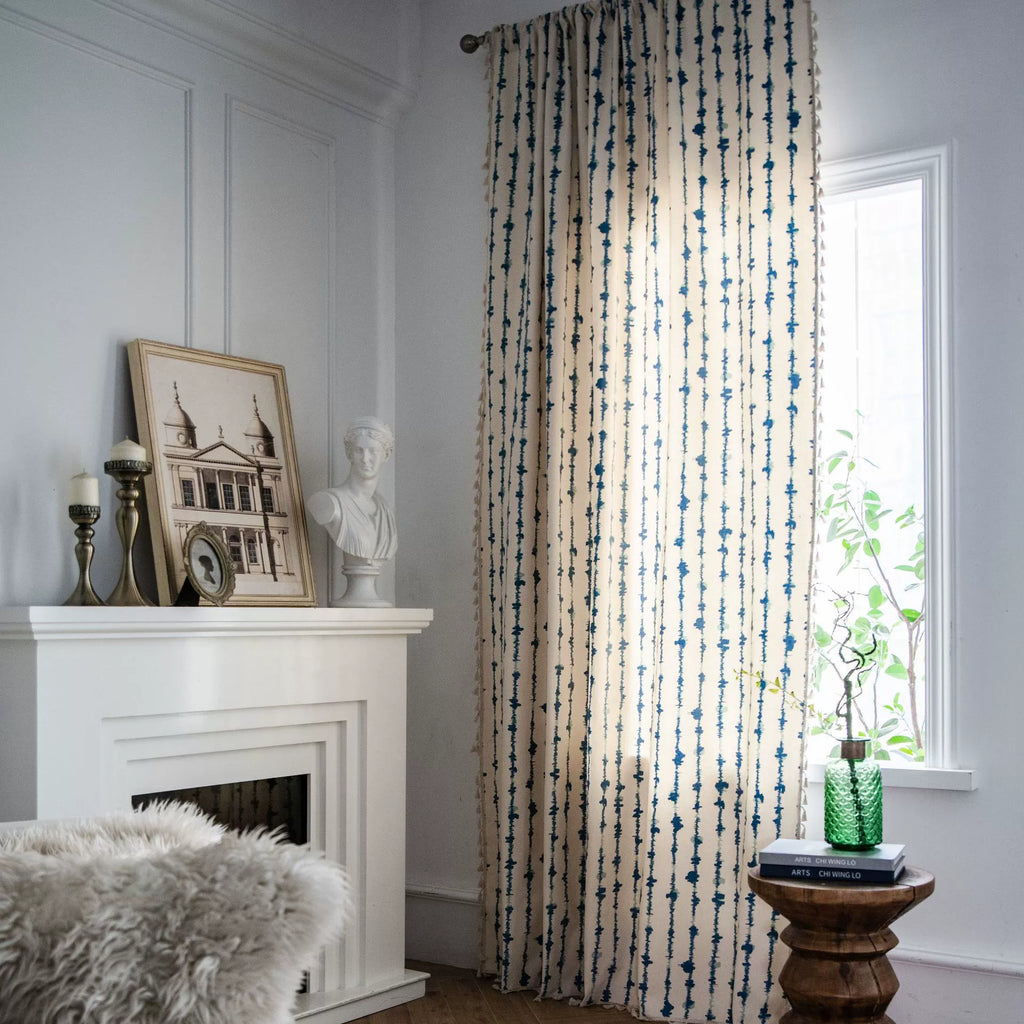 Vertical Stripe Geometric Print Curtains