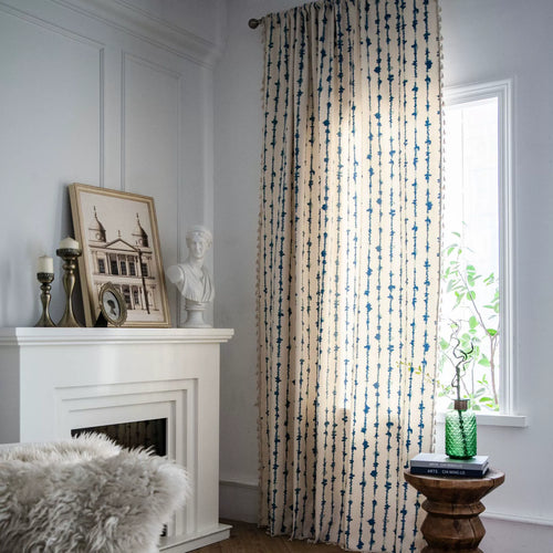 Vertical Stripe Geometric Print Curtains