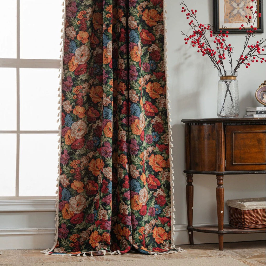 Geometric Color-Blocking Jacquard Curtains